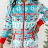 Frosty Fair Isle Microfleece Hooded Jumpsuit