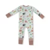 American Woodland Animals Bamboo Viscose Zipper Romper