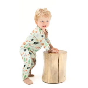Angel Dear American Woodland Animals Bamboo Viscose Zipper Romper