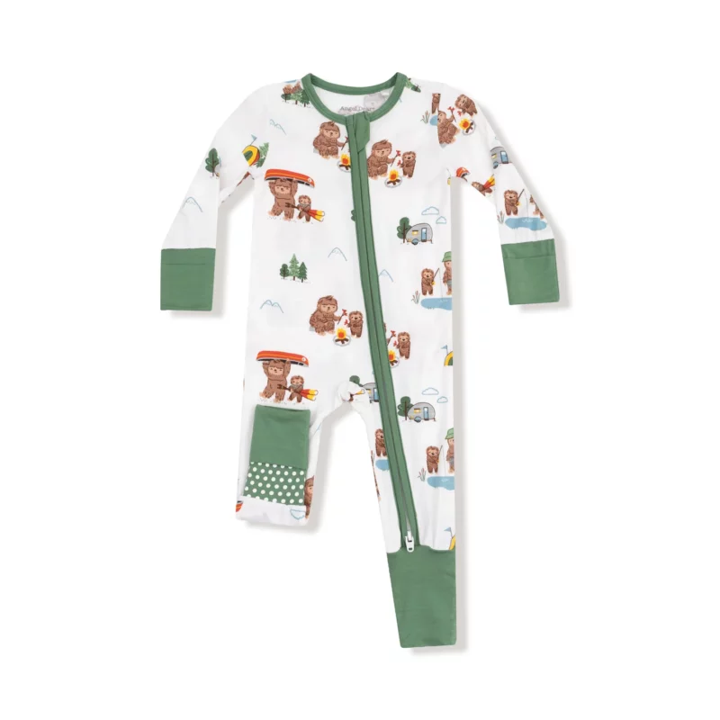 Bigfoot Camping Bamboo Viscose Zipper Romper from Angel Dear