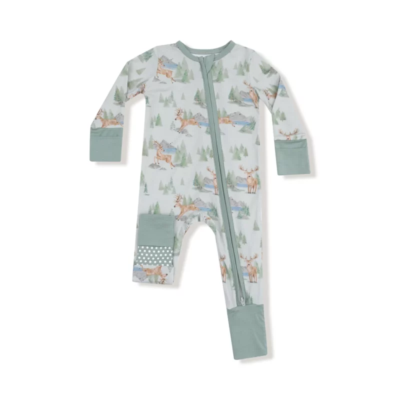 Angel Dear Buck Deer Bamboo Viscose Zipper Romper