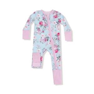 Angel Dear Charlotte Floral Bamboo Viscose Zipper Romper