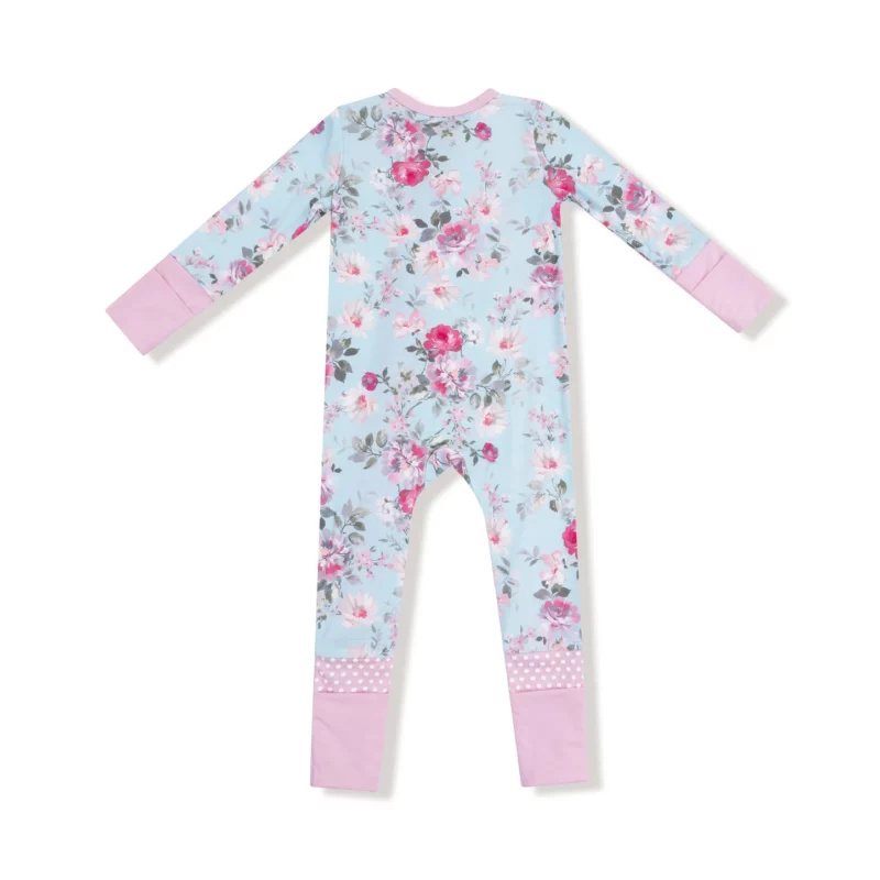 Charlotte Floral Bamboo Viscose Zipper Romper from Angel Dear