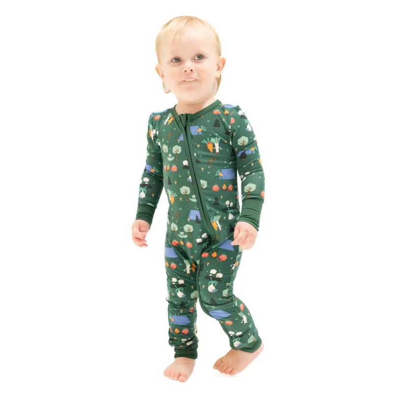 Angel Dear Camping Veggies Bamboo Viscose Zipper Romper