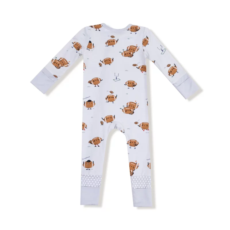 Footballs Playing Football Bamboo Viscose Zipper Romper from Angel Dear