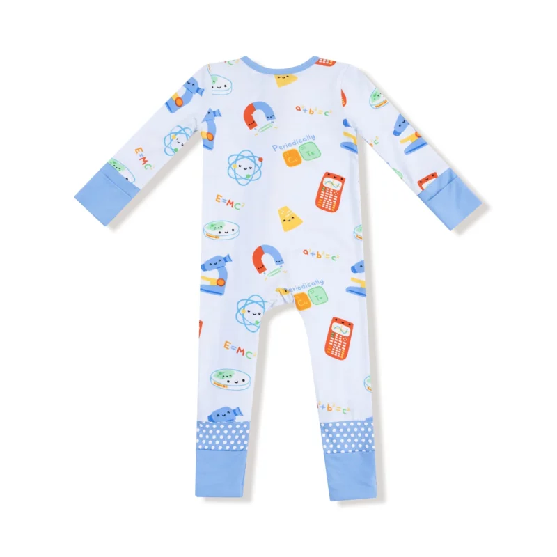Future Scientist on Blue Bamboo Viscose Zipper Romper