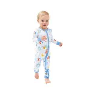 Angel Dear Future Scientist on Blue Bamboo Viscose Zipper Romper