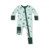 Angel Dear Golf Pros On Green Bamboo Viscose Zipper Romper