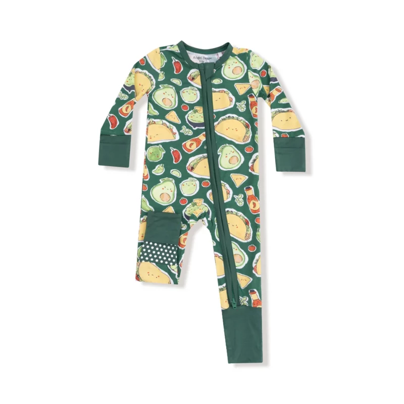 Happy Tacos Bamboo Viscose Zipper Romper from Angel Dear
