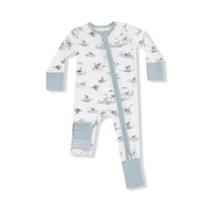 Angel Dear Migrating Mallards Bamboo Viscose Zipper Romper