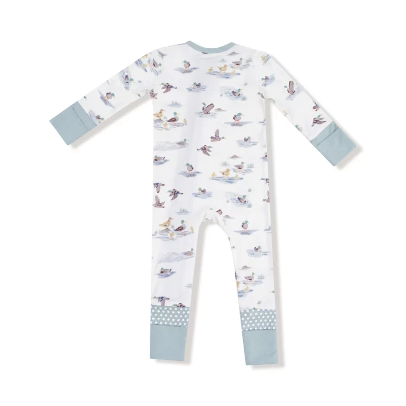 Migrating Mallards Bamboo Viscose Zipper Romper from Angel Dear