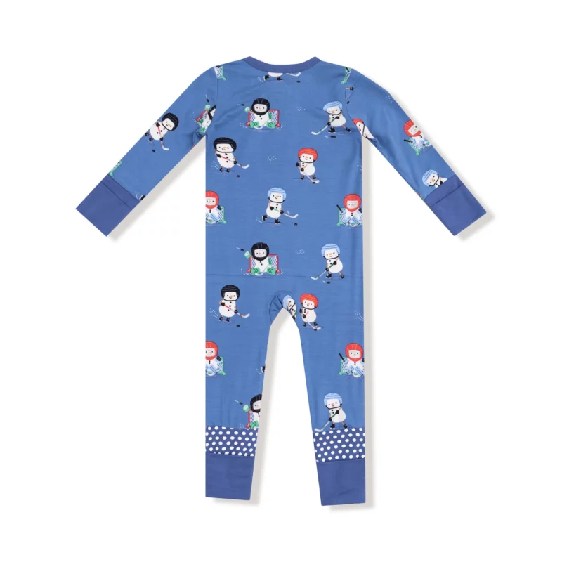 Snow Folks Ice Hockey Bamboo Viscose Zipper Romper from Angel Dear