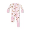 Angel Dear Horses on Pink  Romper Bamboo Viscose Zipper Romper