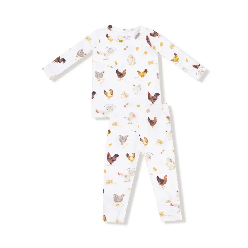 Collector Chickens Bamboo Viscose Loungewear Set from Angel Dear