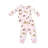 Angel Dear Horses on Pink  Bamboo Viscose Loungewear Set