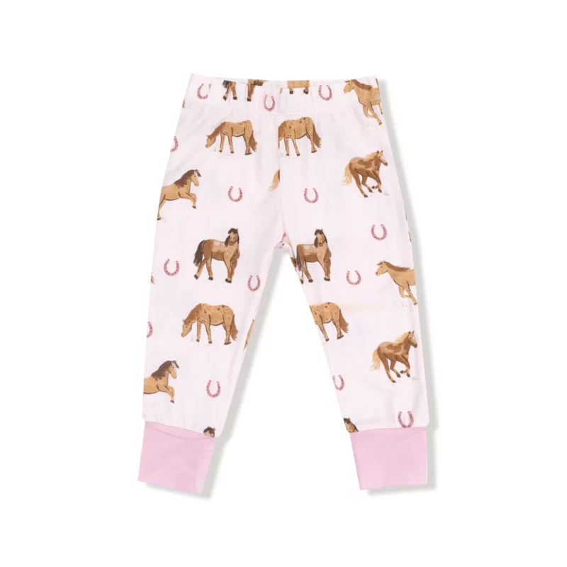 Horses on Pink  Bamboo Viscose Loungewear Set available at Blossom