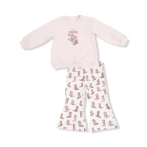 Angel Dear Future Cowgirl French Terry Oversize Sweatshirt and Bamboo Viscose Baby Bell Set