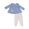 Fall Fruit Floral Ruffle Top French Terry Tunic and Bamboo Viscose Legging from Angel Dear