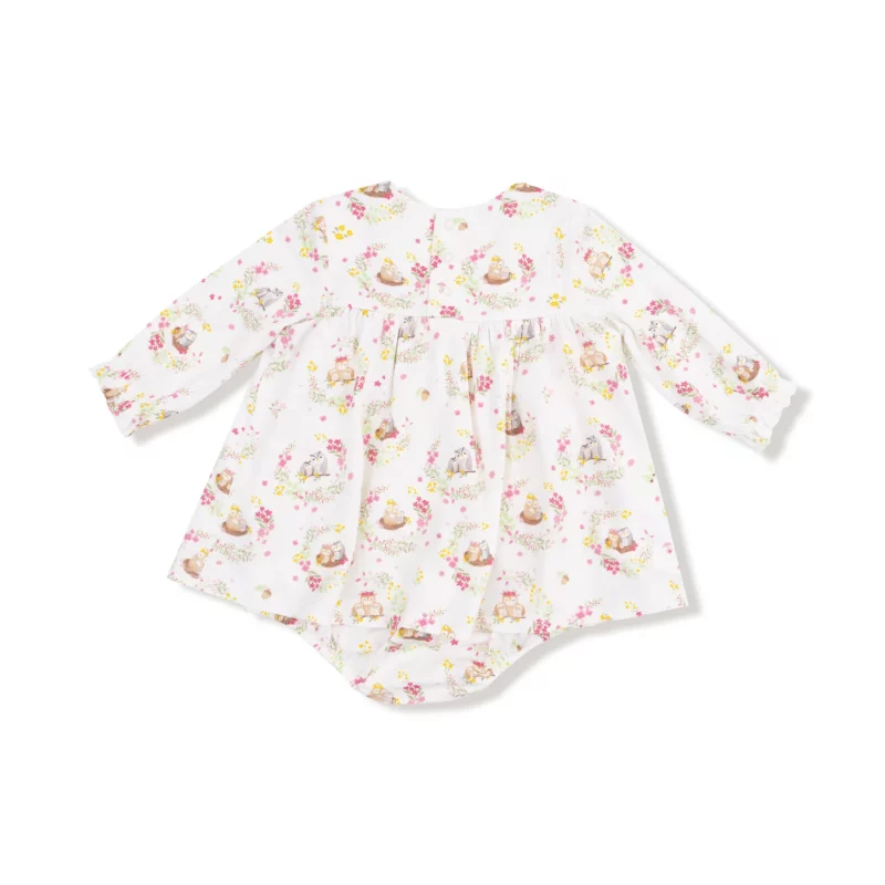 Floral Owl Families Smocked Ruffle Skirted Bubble from Angel Dear