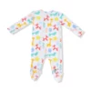 Balloon Animals on Blue Bamboo Viscose Zipper Footie from Angel Dear