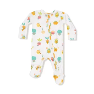 Angel Dear Crunch Munch Veggie Sports Bamboo Viscose Zipper Footie