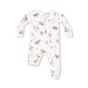Angel Dear Farm Sounds Bamboo Viscose Zipper Footie