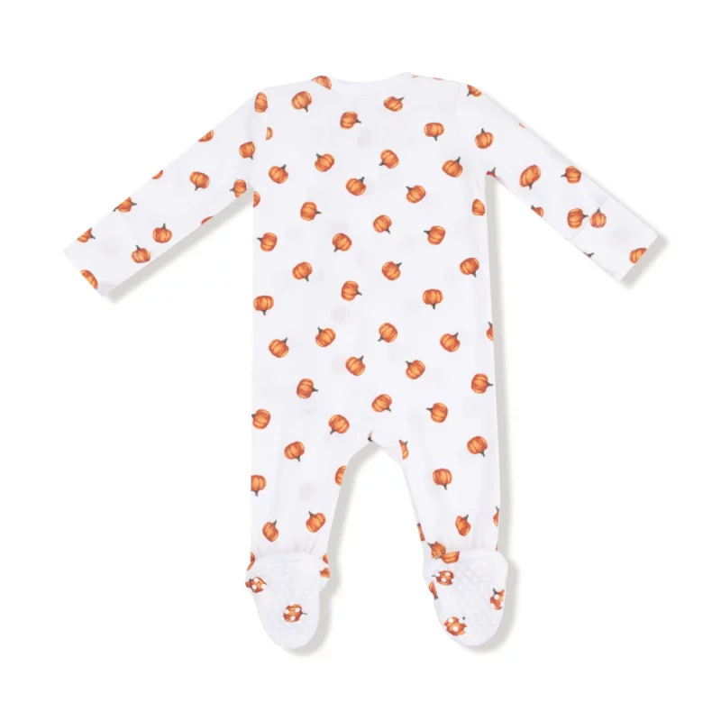 Little Pumpkins Ribbed Modal Zipper Footie