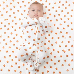 Angel Dear Little Pumpkins Ribbed Modal Zipper Footie