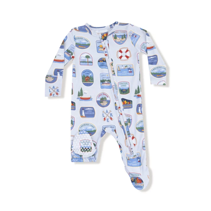 Angel Dear Lake Stickers Bamboo Viscose Zipper Footie