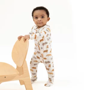 Angel Dear Napping Puppies Bamboo Viscose Zipper Footie