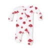 Painterly Mushrooms Bamboo Viscose Waffle Zipper Footie from Angel Dear