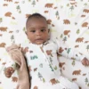 Angel Dear Sweet Brown Bears Bamboo Viscose Waffle Zipper Footie