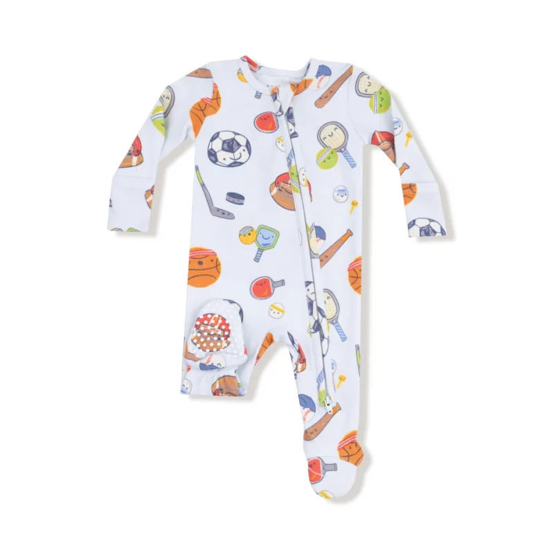 Sports Ball Friends Bamboo Viscose Zipper Footie from Angel Dear