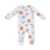 Sports Ball Friends Bamboo Viscose Zipper Footie