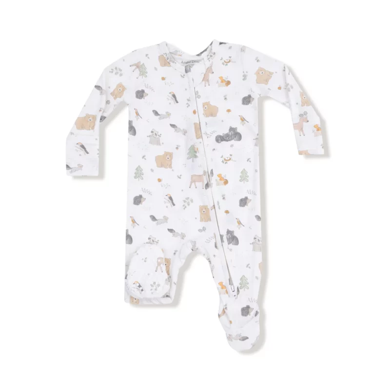 Woodland Babies Bamboo Viscose Zipper Footie from Angel Dear