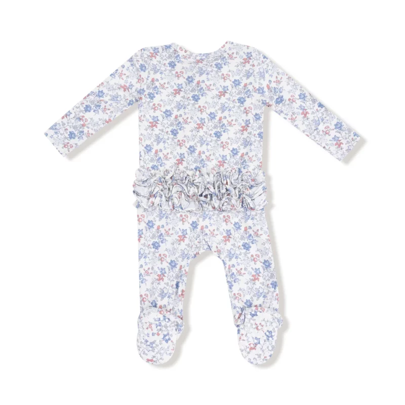 Country Girl Floral Bamboo Viscose Zipper Ruffle Footie from Angel Dear