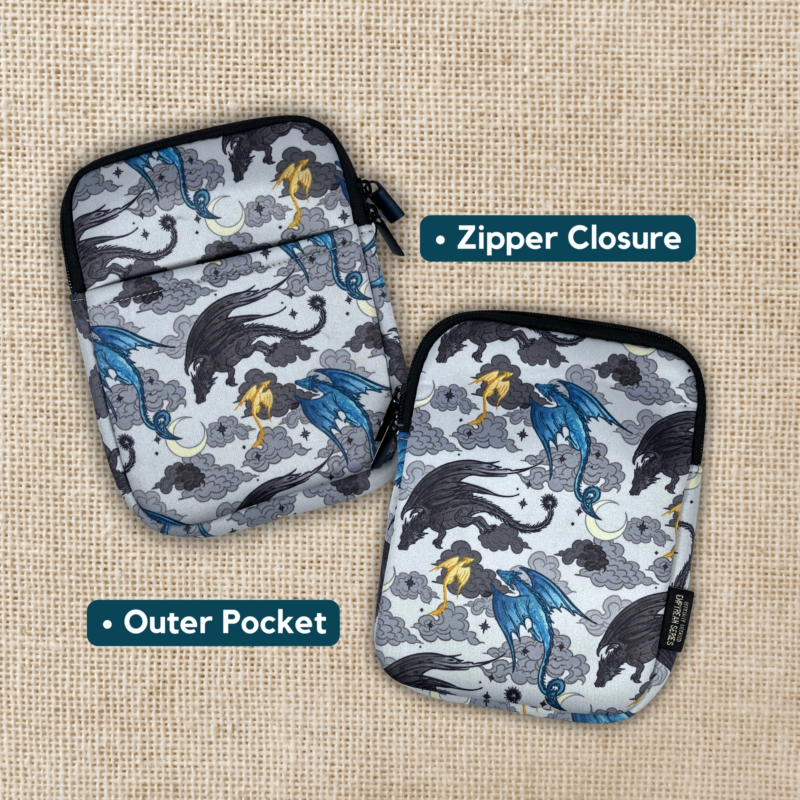 Dragon Trio E-reader Pouch From Fourth Wing made by Kingdom of Threads