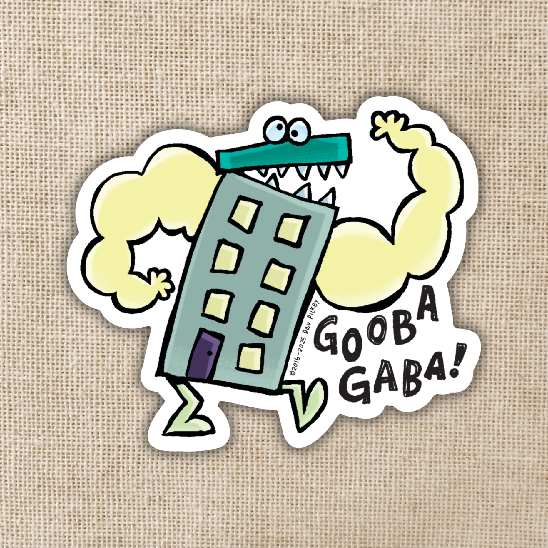 Kingdom of Threads Beastly Building Sticker From Dog Man