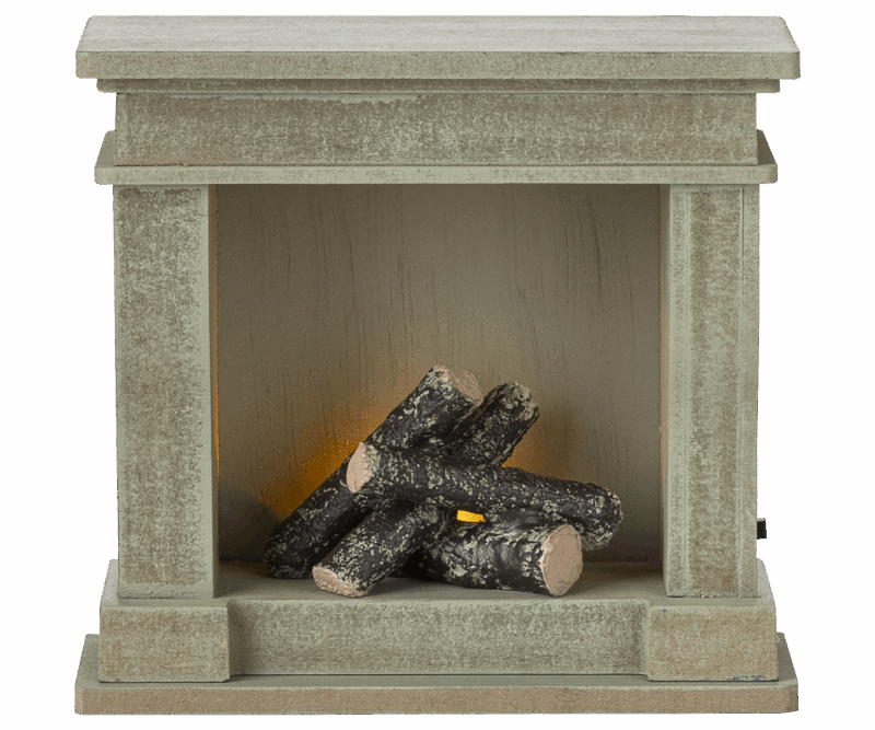 Fireplace For Miniature In Dusty Green made by Maileg
