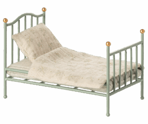 Maileg Vintage Single Bed For Mouse In Mint