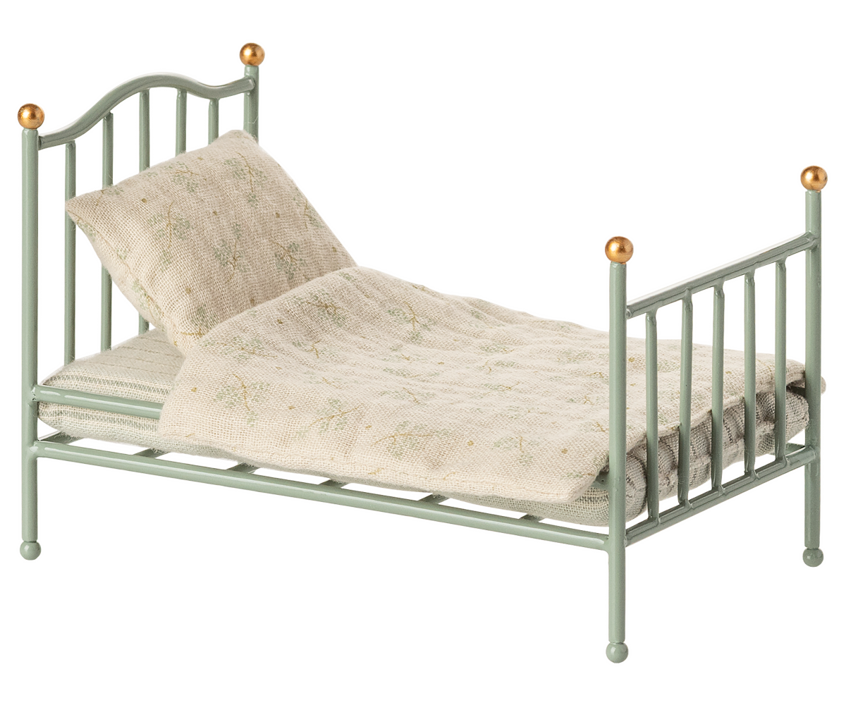 Maileg Vintage Single Bed For Mouse In Mint