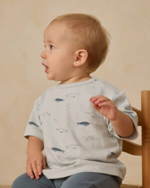 Quincy Mae Boxy Tee in Narwhals