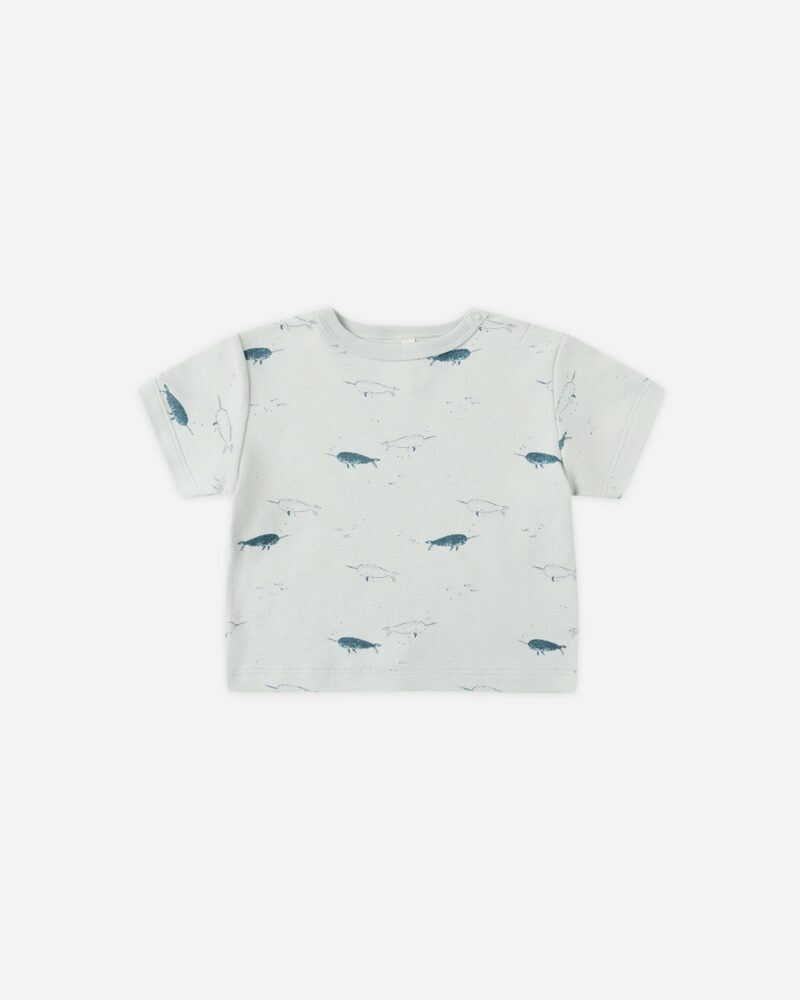 Boxy Tee in Narwhals from Quincy Mae