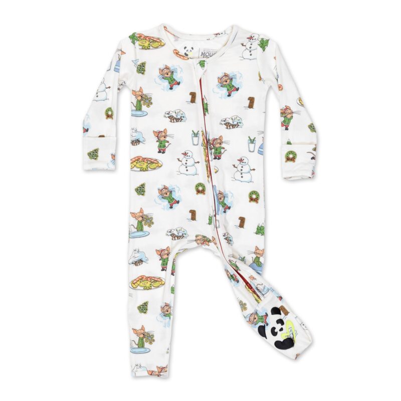 If You Give A Mouse A Cookie Christmas Bamboo Viscose Convertible Footie from Bellabu Bear