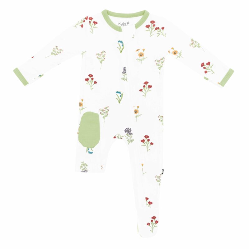 Zippered Footie in Wildflower available at Blossom