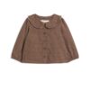 Yael Flannel Ruffle Collared Shirt In Chestnut Plaid