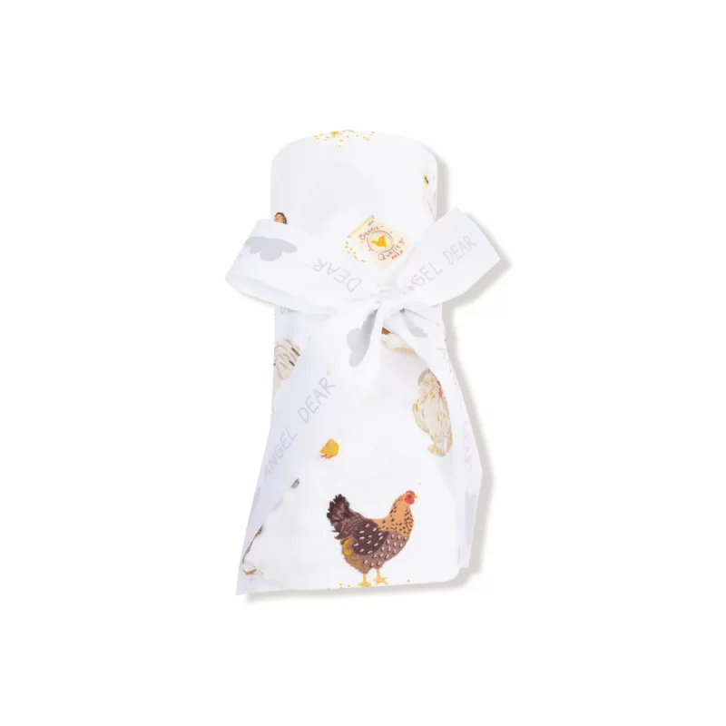 Angel Dear Collector Chickens Bamboo Viscose Swaddle Blanket