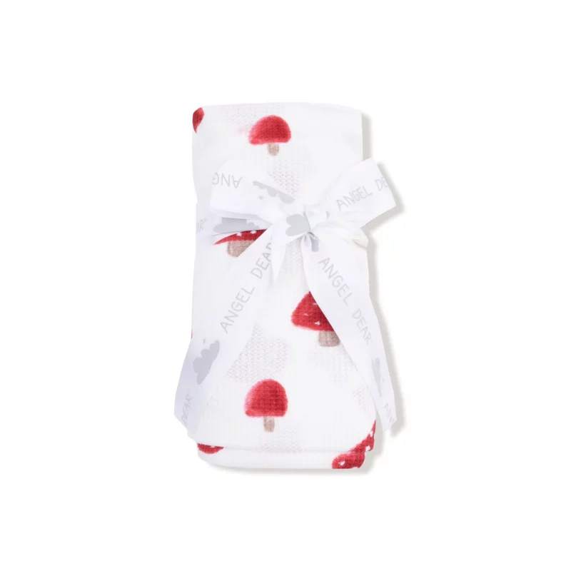 Angel Dear Painterly Mushrooms Bamboo Viscose Waffle Swaddle Blanket