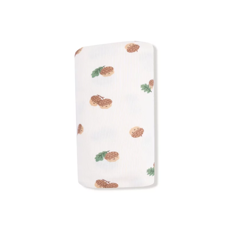 Tiny Acorns Ribbed Modal Swaddle Blanket made by Angel Dear