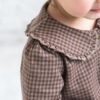 Yael Flannel Ruffle Collared Shirt In Chestnut Plaid from Colored Organics